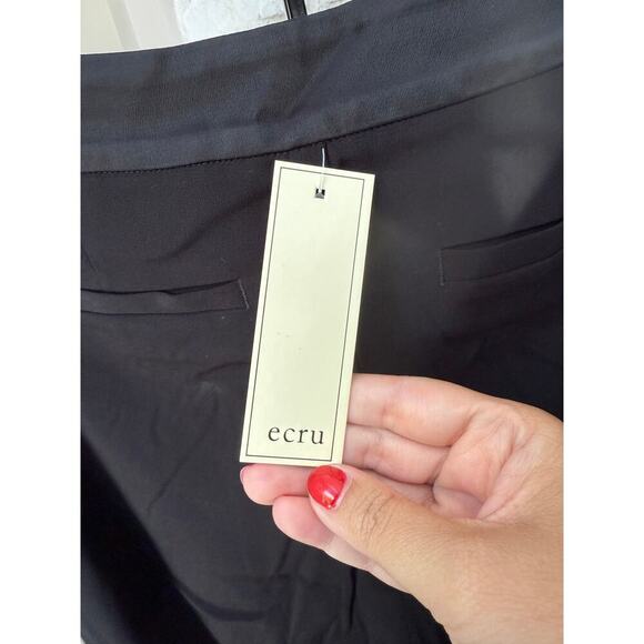 Ecru Women's Black Side Zip Wide Leg Pants Size - Picture 5 of 6